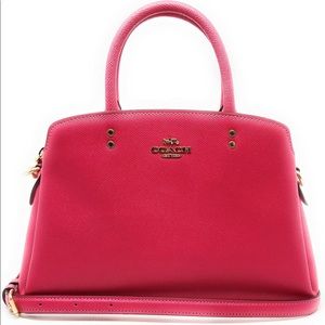 NWT Coach Bold Pink Mini Lillie Carryall Purse